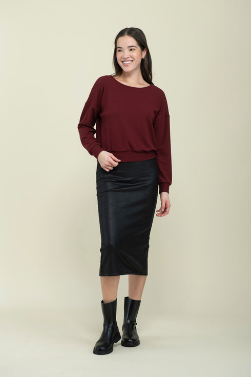 Amelie-Crossover Reversible Knit Blouse